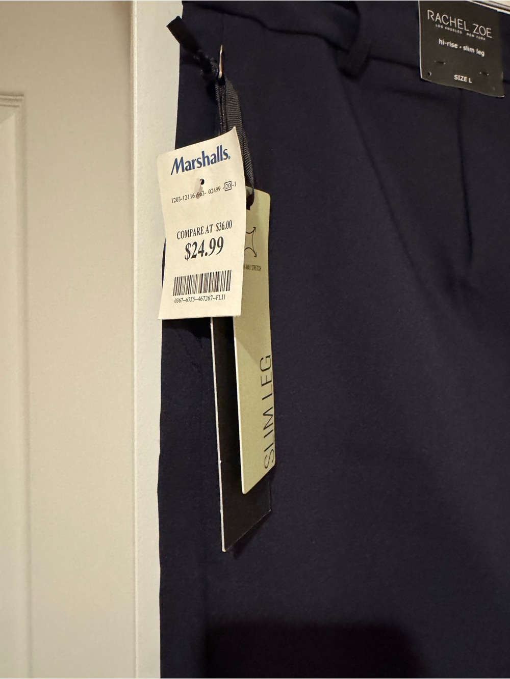 Rachel Zoe Navy High-Rise Slim Leg Pants NWT - Picture 4 of 4